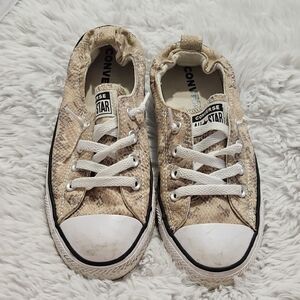 Converse Beige Snake Print Sneakers